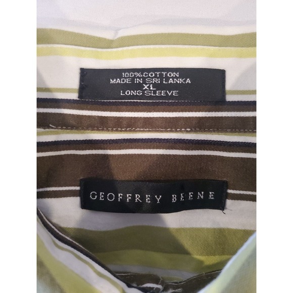 Geoffrey Beene Men's Size‎ XL Striped Long Sleeve Button Up Shirt Multicolor - Picture 8 of 13